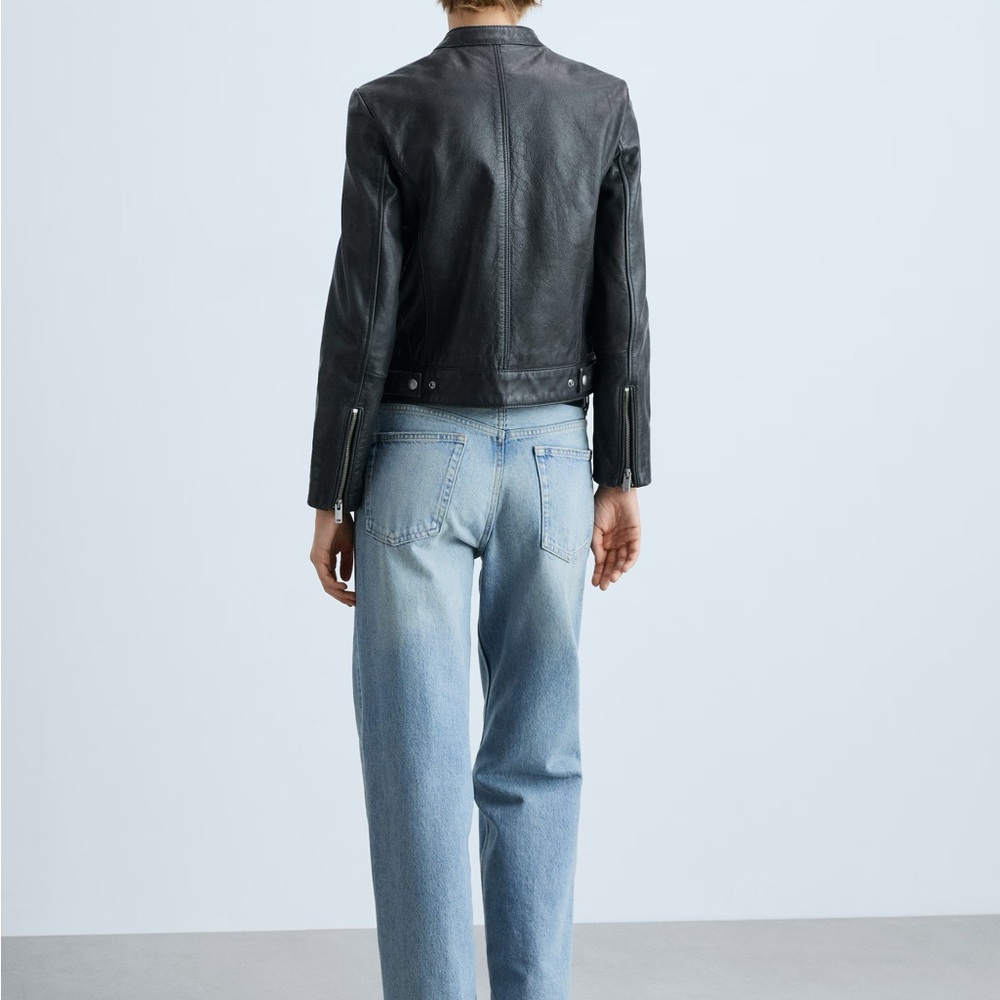 Mango Black Leather Jacket - Picture 6 of 7
